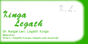 kinga legath business card